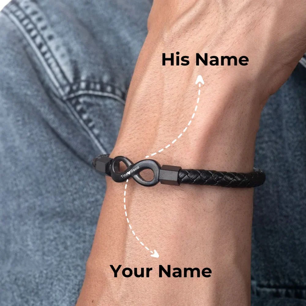 Personalized Infinity Bracelet 100% Handmade - "To My Man"